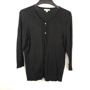 Button Up V-Neck Black Cardigan NY&CO